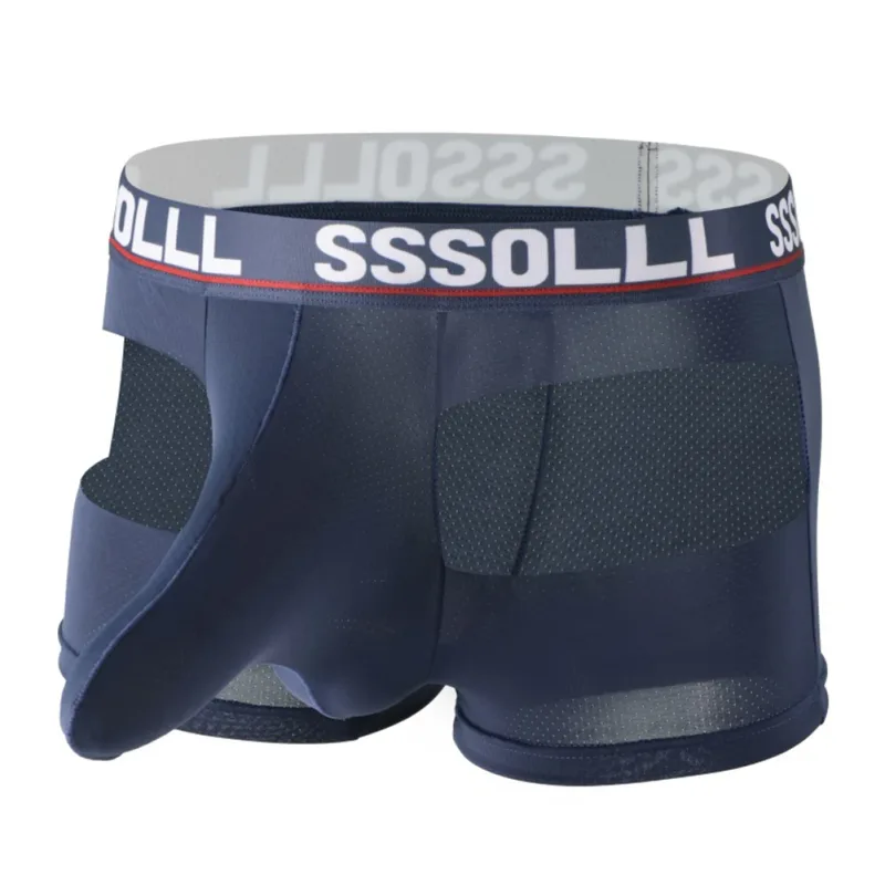 Men Breathable Mesh Boxer Shorts Soft Flat Corner Elephant Nose Trunks Underwear For Daily Wear Classic Letter Print Panties — image 15