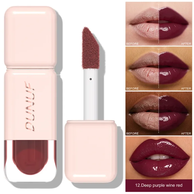 Glossy Lip Gloss Cermin Air Tint Bibir Tahan Lama Tidak Melekit Cawan Gincu Cecair Melembapkan Bogel Merah Coklat Bibir Makeup — image 9