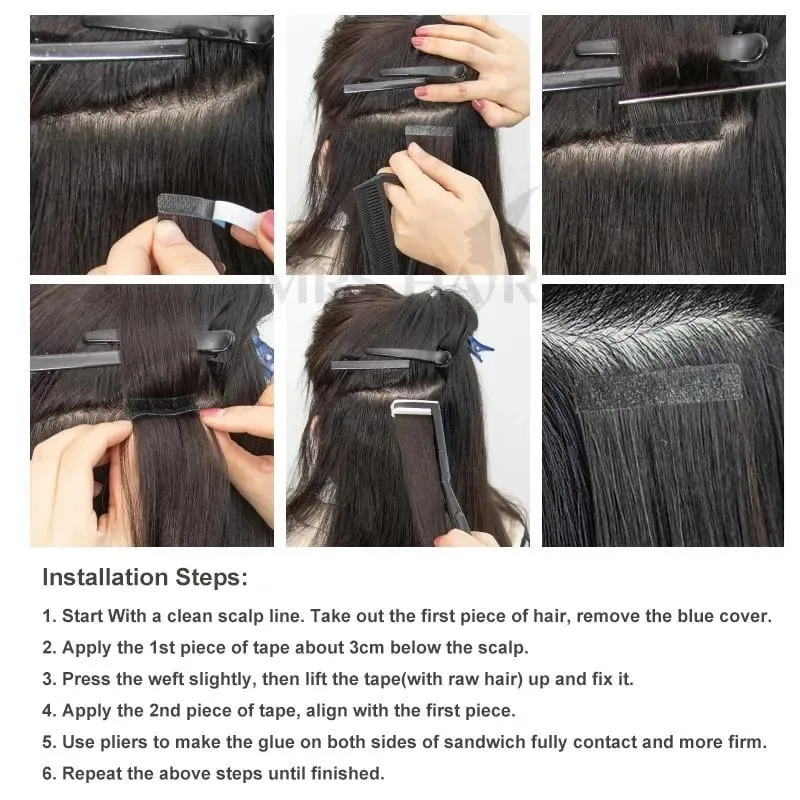 Invisible Tape-In Hair Extensions Straight Human Hair Seamless Invisible Skin Weft Design Smooth Soft Natural Texture No Frizz Easy To Wear — image 6