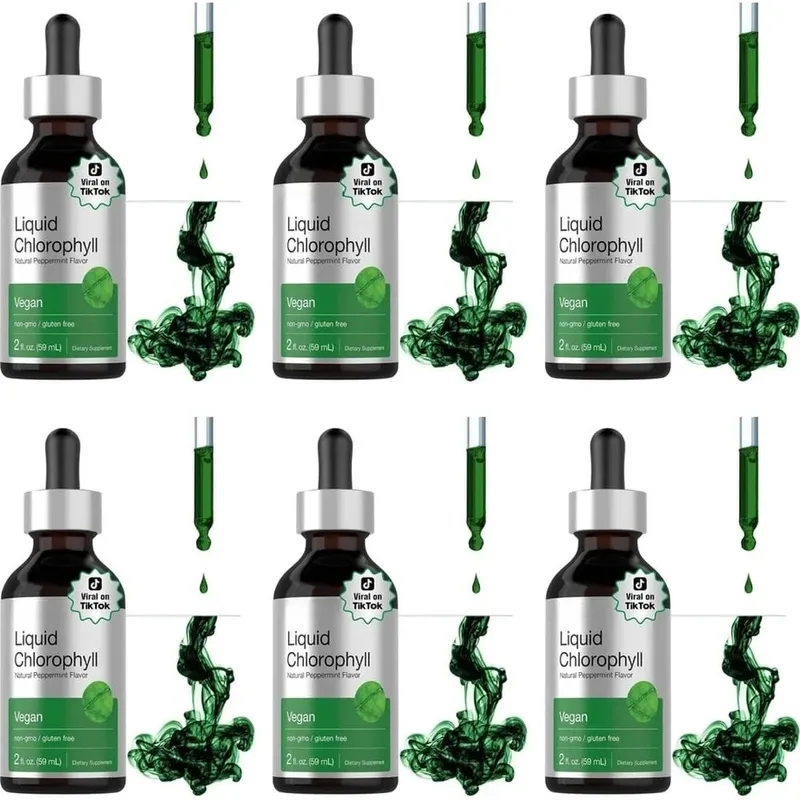 Liquid Chlorophyll 50 Mg Vegan Non-GMO Gluten & Wheat Free Natural Peppermint Flavor No Artificial Flavors 29 Servings