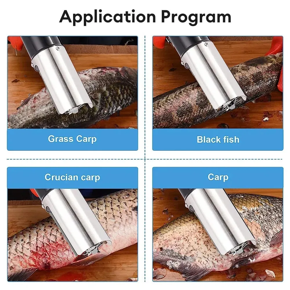 Scaler Ikan Alat Makanan Laut Tanpa Kabel Pembersih Pengikis Ikan Pembersih Penghilang Ikan Penghilang Scaler Ikan Listrik Portabel Nirkabel