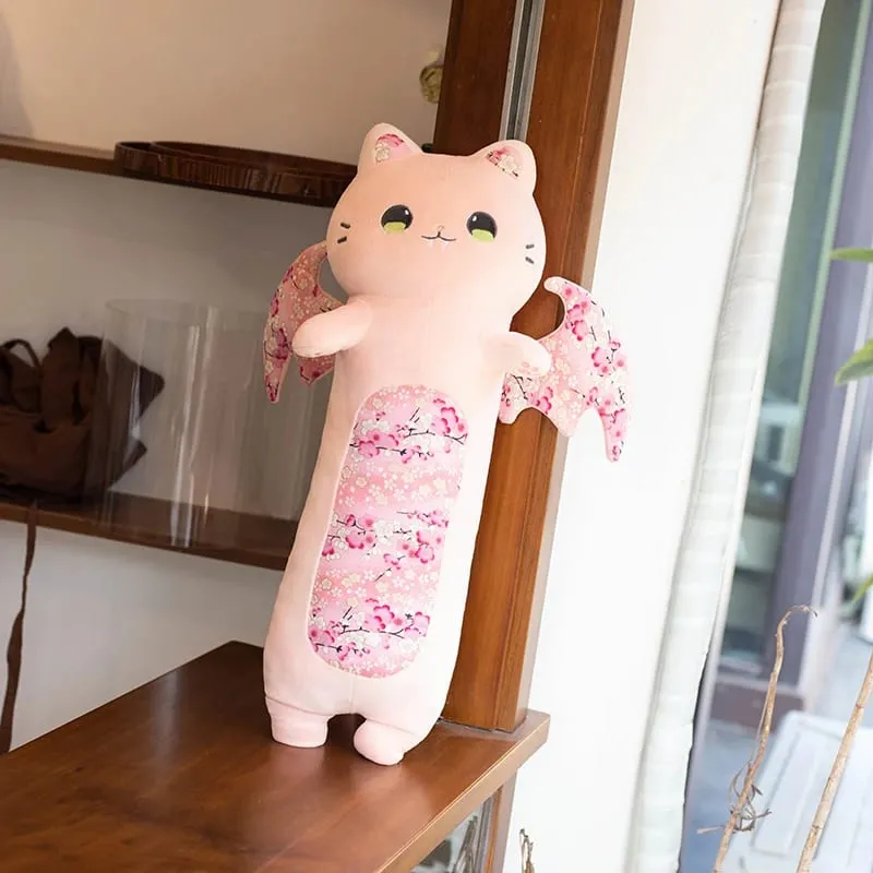 60 ซม.แมวน่ารักหมอน Cherry Blossom แมวปีกค้างคาวของเล่นตุ๊กตา Kawaii หมอนนอนนุ่มเบาะสาวของขวัญวันเกิด — image 6