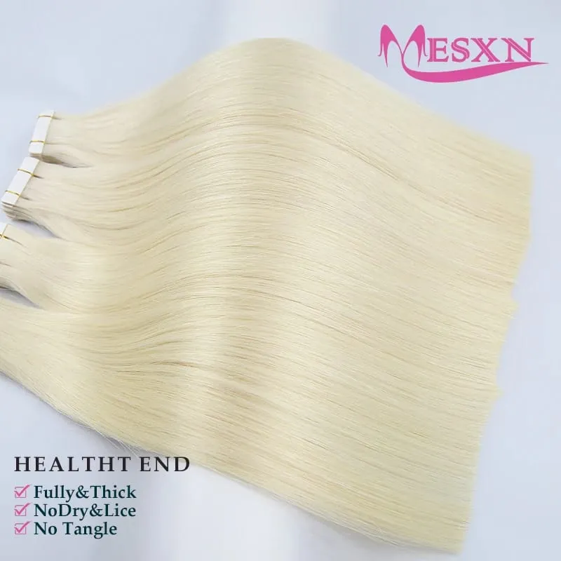 High Quality Tape in Extensions 100% Human Hair Invisible SKin Weft 613 color Adhesive Real Natural Hair For Women
