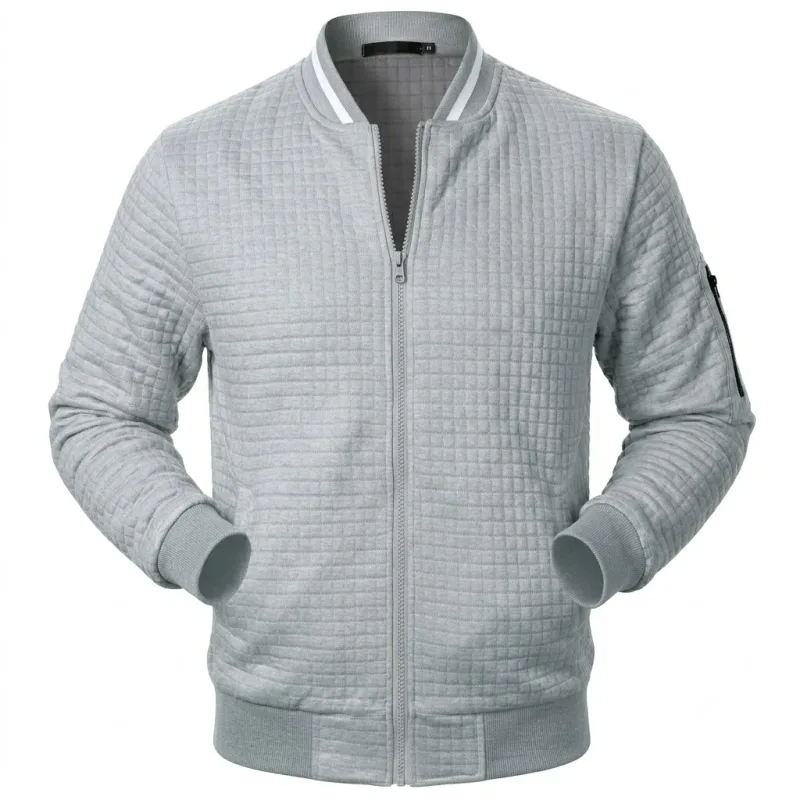 Autumn Men's Full Zip Athletic Sweatshirts Jacket Long Sleeve Casual Coats Men Sports Running Track Jacket Lightweight Outerwear