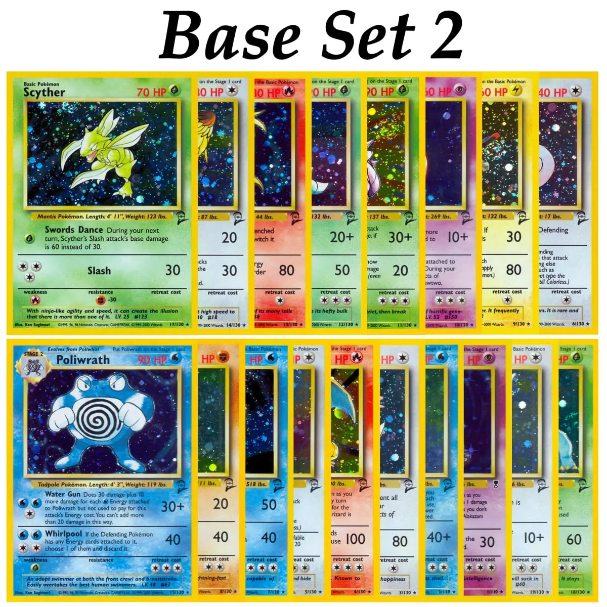 Pocket 2000 Base Set 2 OG Nostalgia Collectible Hitmonchan Scyther Clefable Pidgeot Mewtwo Traditional Holo Proxy — image 1