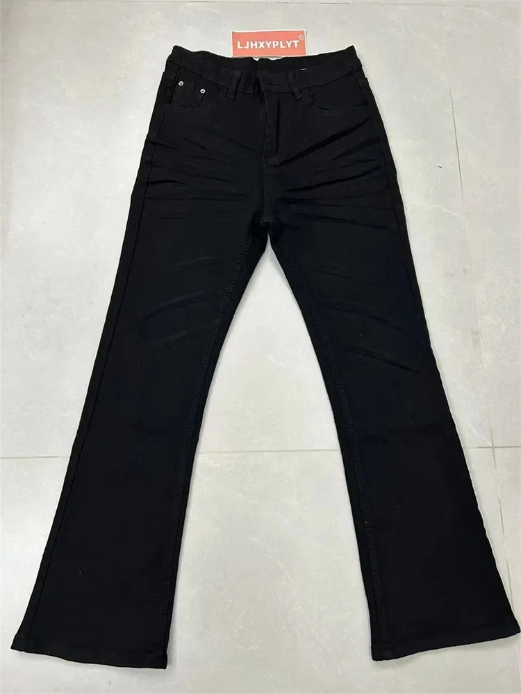 Men's 90s Slim Micro Horn Jeans Street Summer Sweatpants Y2k Pants Thin Boy Bottoms Male Wide Leg Bell-bottom Trousers