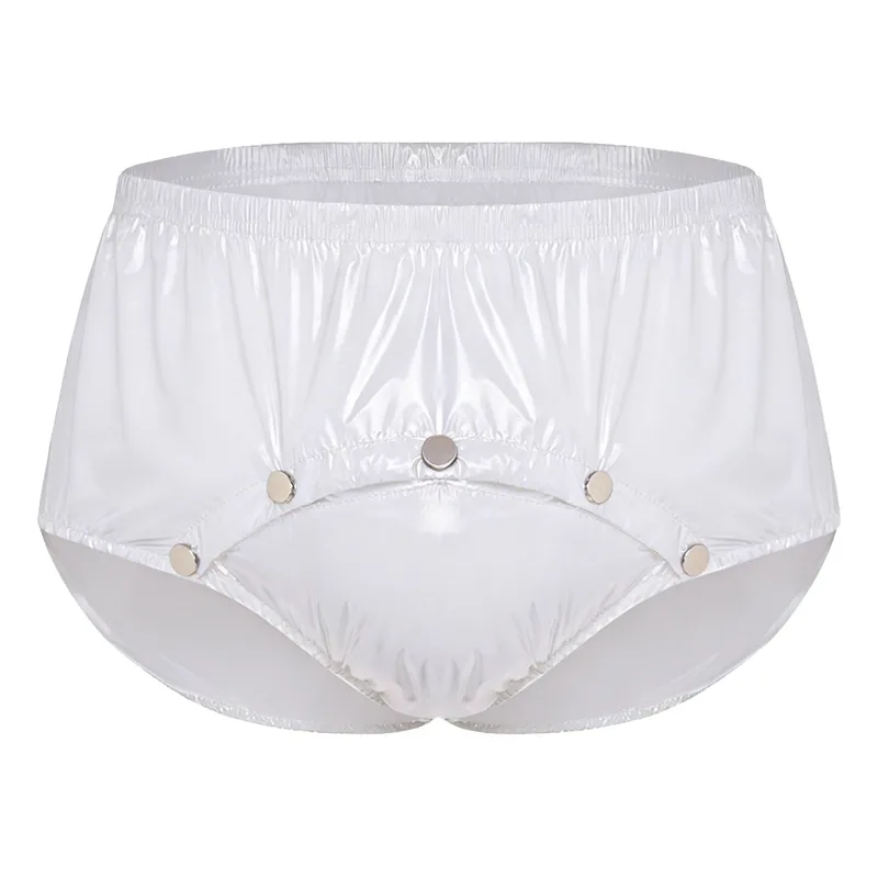 Wasserdichte Herren-Windelüberhose mit Druckknöpfen vorne, auslaufsichere, adaptive Unterwäsche-Shorts für ältere Menschen mit besonderen Bedürfnissen