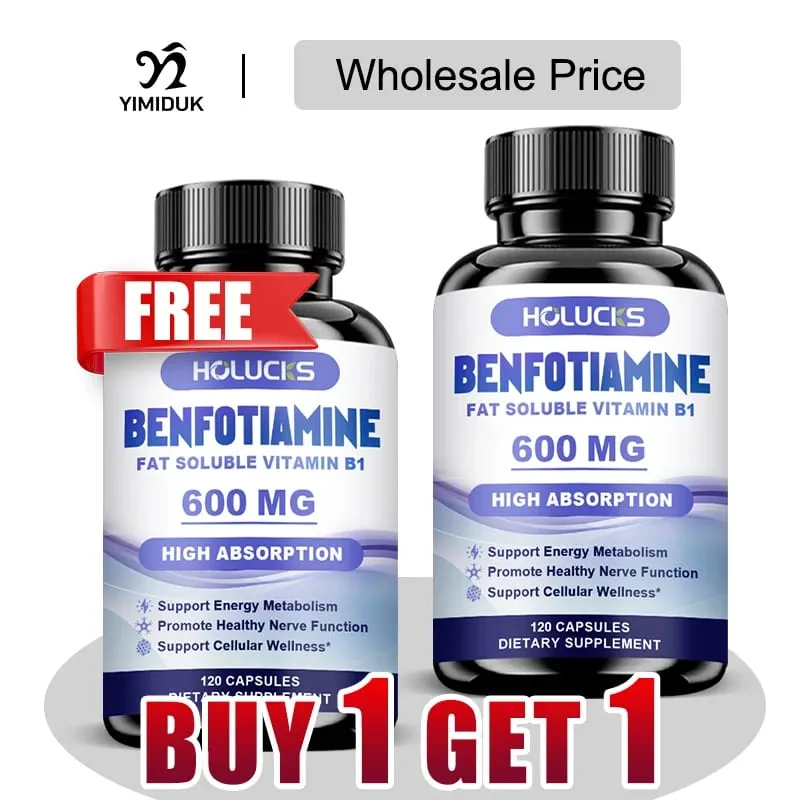 Benfotiamine Supplement High Absorption Vitamin B1 Support Healthy Nerves Glucose Metabolism & Antioxidant Defense
