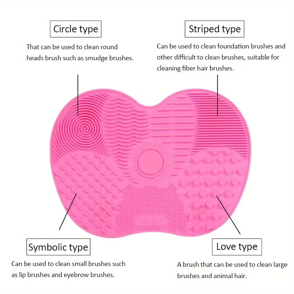 Silicone Apple-Shaped Makeup Brush Cleaning Mat With Suction Cup Deeply Cleans Makeup Brushes Making Brushes Fluffy And Soft