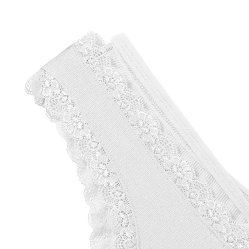 Hommes dentelle Rrim Sissy Gay slips sans couture sous-vêtements taille moyenne poche bombée Lingerie solide hommes dentelle bord Lingerie
