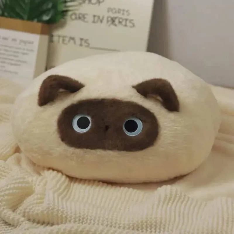 Cute Cat Plush Cushion Pillow Stuffed Plushie Soft Sofa Seat Chair Back Doll Office Dorm Bedroom Gift for Kids Girls