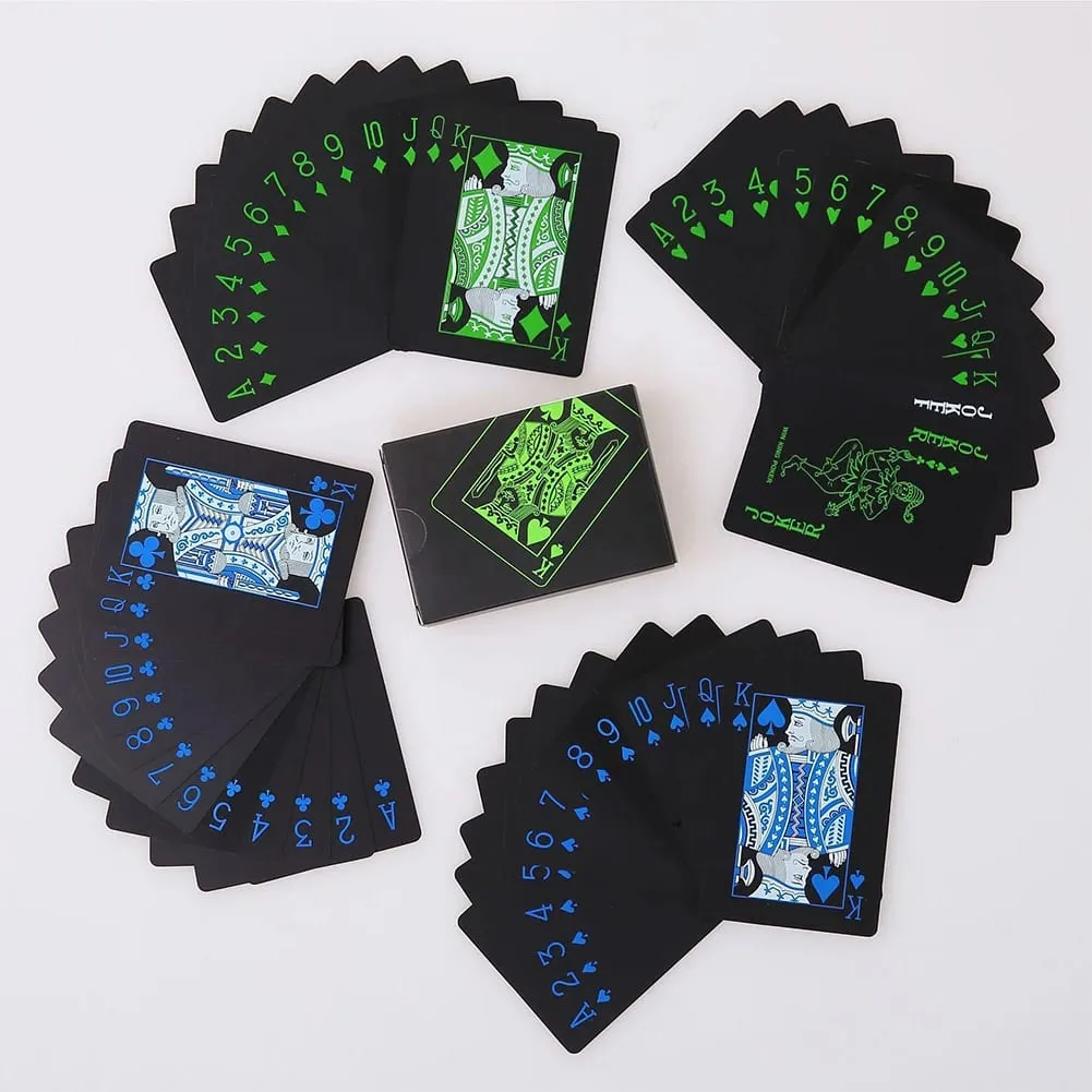 Playing Cards Game Poker Cards Board Child Kid Toy Waterproof Plastic PVC Black Blue Red Yellow Green Deck Card High-end Classy