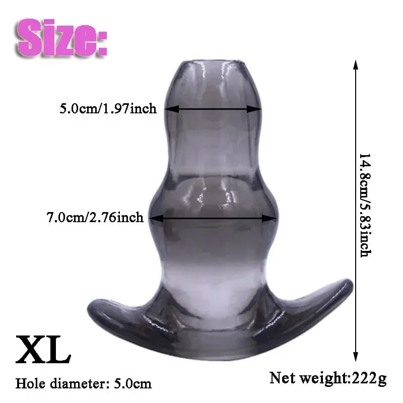 5Sizes Hollow Soft Anal Plug Prostate Massager Butt Plug Enema Sex Toy for Women And Men Anal Dilator Sexual Enhancement Product