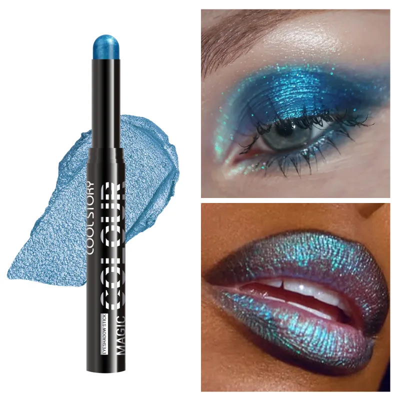 2 in 1 Eyeshadow Lipstick Stick Pencil Waterproof Glitter Brighten Matte Eye Shadow Makeup Pigment Eyeshadow Pen