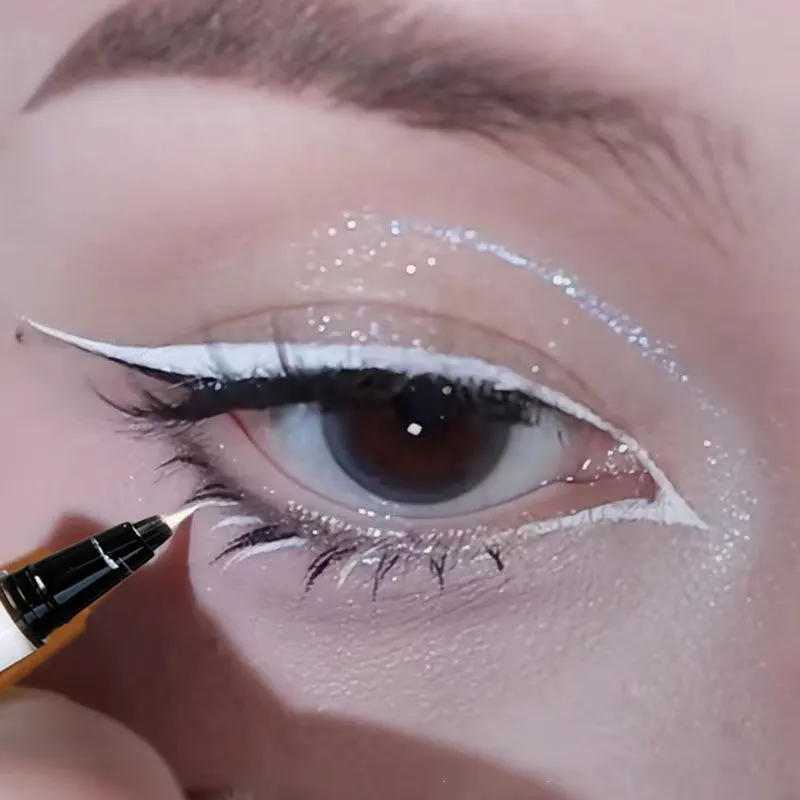 1PC White Liquid Eyeliner Pen Matte Black Long Lasting Waterproof Eye Liner Pencil Quick-drying Non-smudge Eye Makeup for Women — image 5