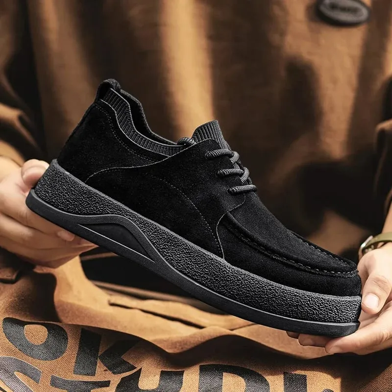 Autumn Wide Toe Spring New Men's Cowhide Fashion Versatile Single Short Boots Soft Leather Men's Boots Zapatillas De Deporte — image 3