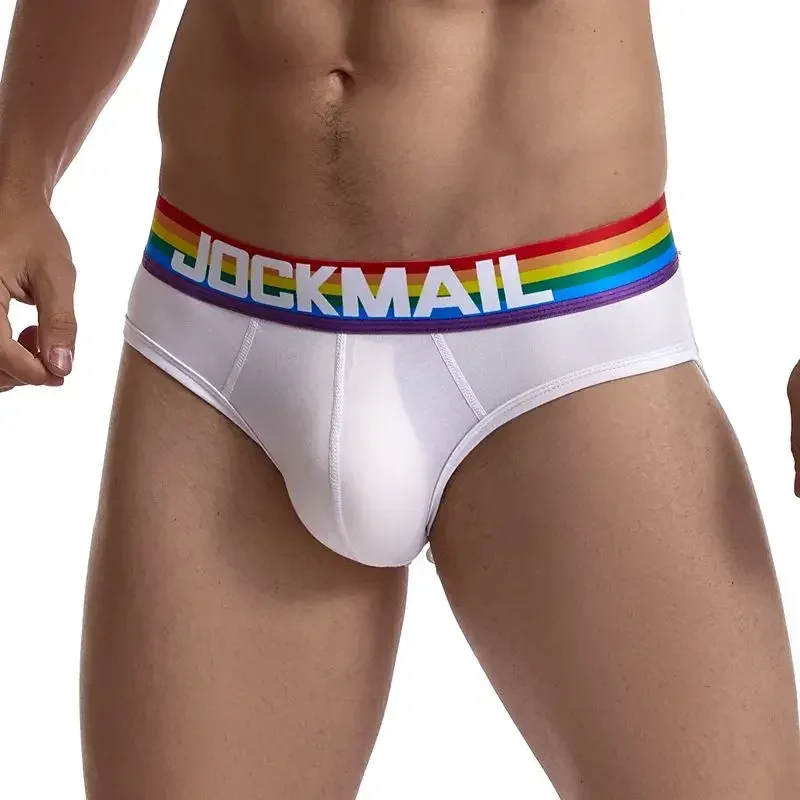 Jockmail 섹시한 남성 속옷 브리프 코튼 로우 라이즈 언더 팬츠 네트 원사 레이스, 통기성 여름 반바지 calzoncillos hombre slip