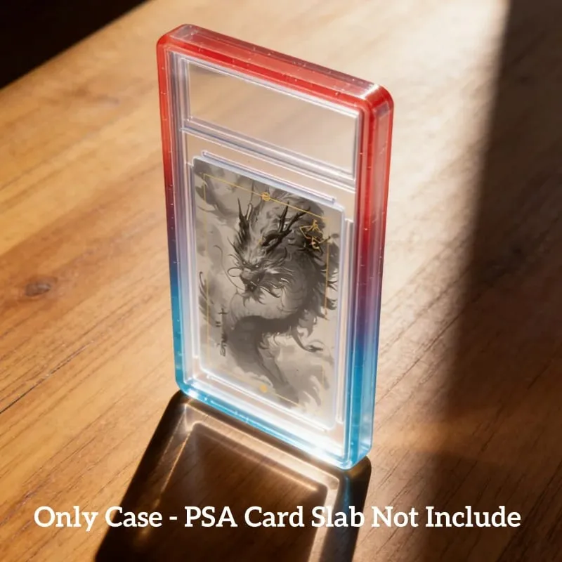 Glitter TPU Slab Bumper Guard Case Holder Protective Skin Display Sleeves with Clear Back for PSA 35PT Graded Trading Card