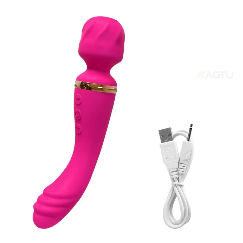 2 in 1 AV Wand Vibrator for Women Clit G-Spot Stimulator Nipples Breast Massager Female Masturbator Sex Toy for Women