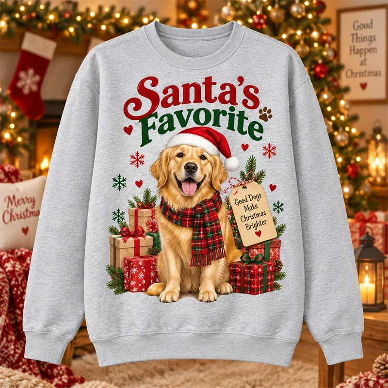 Juletrøje med rund hals Julemand Snemand Pingvin Kat Hund Elg Ferie Grafisk Pullover Vinter Casual Fest Streetwear Top