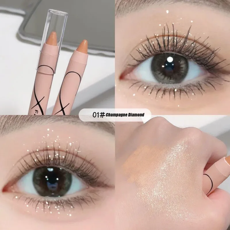 Pearl Lying Silkworm Highlighter Eye Shadow Pen Matte Glitter Eyeshadow Stick White Pearlescent Brightening Eyeliner Cosmetic