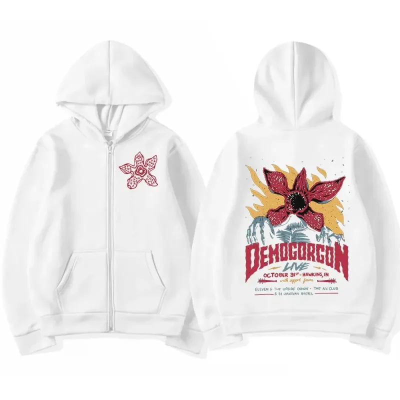 Eddie Munson Le Demogorgon Sweat À Capuche Zippé Hommes Femmes Cannibale Fleur Monstre Imprimé Cardigan Sweat À Capuche Harajuku Streetwear — image 2