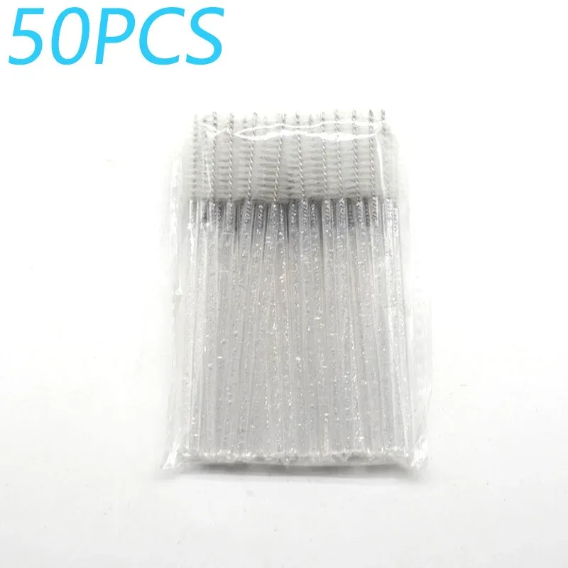 50pcs Crystal Rod Disposable Eyelash Brushes Eyelash Comb Eyebrow Comb Eyelash Curl Spiral Multi purpose Portable Makeup Brush
