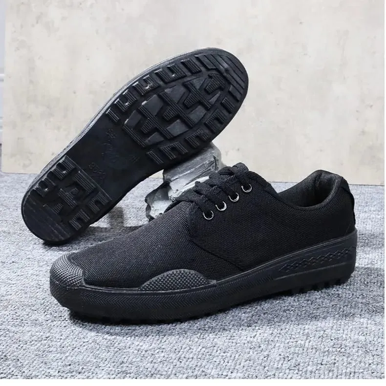 Men's Retro Canvas Shoes Vintage Military Style Sneakers Breathable Work Boots Non slip Casual Walking Footwear Outdoor Hiking — image 4