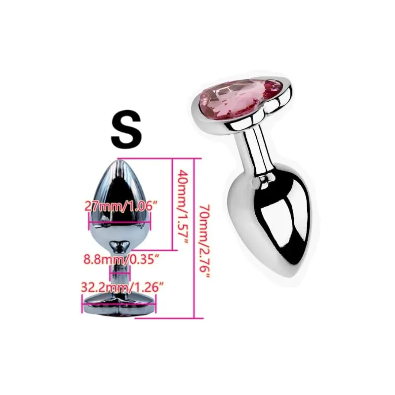 Heart Shaped Metal Anal Plug Butt Plug 6 Colors S/M/L Sizes Unisex Adult Sex Toys for Men Women Anal Massager Pleasure Toy — image 11