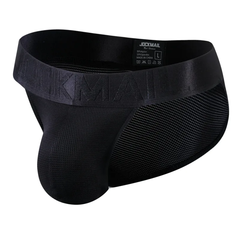 Jockmail Mans Underwear Gay Brief Nylon Mesh Sexy Low Waist Ropa Interior Hombre Letter Embroidery Sissy Panties Male Lingerie — image 56