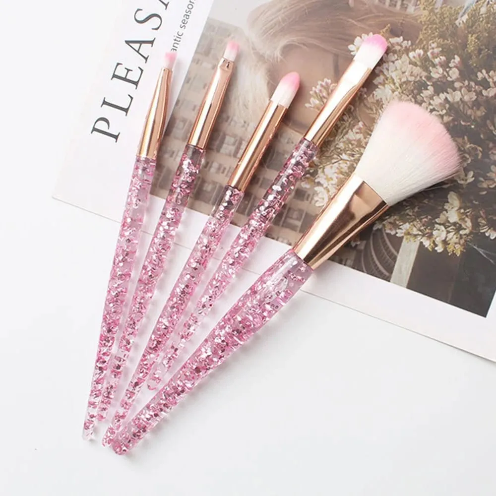 5 PCS Professional Makeup Brush Set Compatible for Eyeshadow Eyebrow - Nylon Bristles