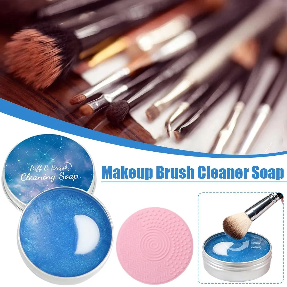Makeup Brush Cleaner Soap Solid Brush Cleaning Mat Removes Cosmetic Color Brush Cleaner Pad for Cleaning Makeup Sponges Brushes — image 1