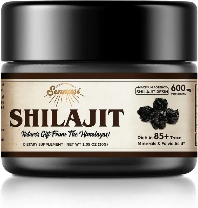 Shilajit Pure Himalayan Organic Shilajit Resin - 600mg Maximum Potency Natural Organic Shilajit Resin with 85+