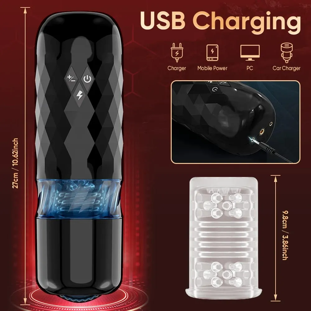 Thrusting Rotation Masturbator Cup for Men Penis Pump Blowjob Adult Sex Toy Stroker Piston Automatic Telescopic Male Mastubator