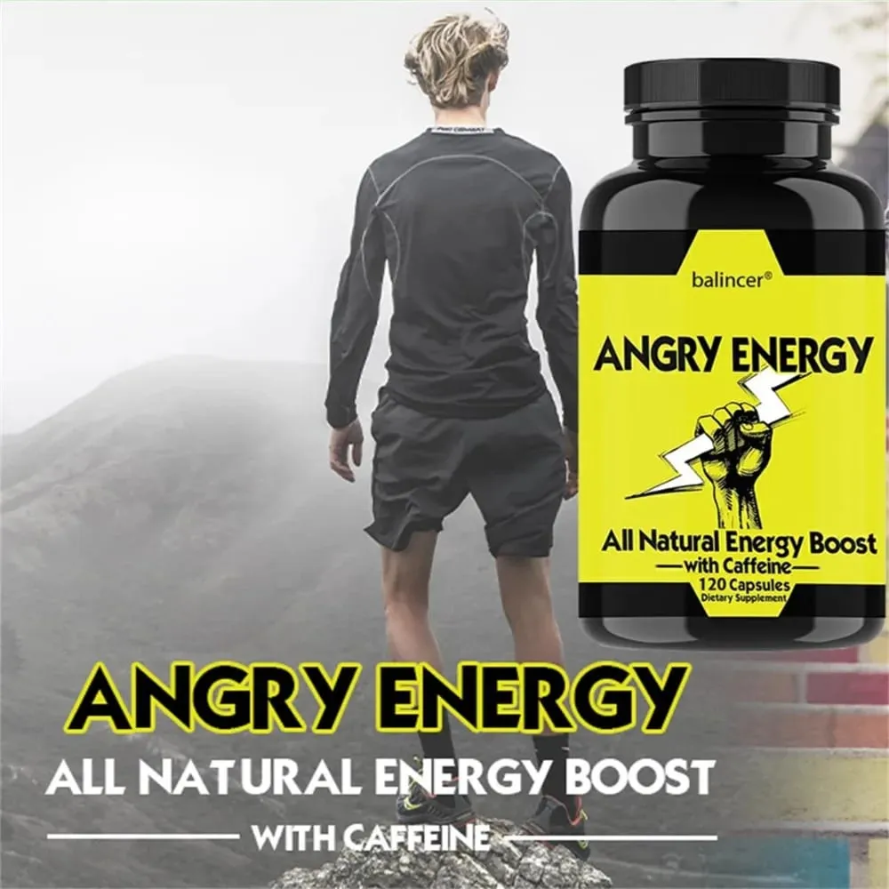 Angry Energy Caffeine Capsules Natural Non-GMO Increase Stamina and Focus Mind & Body Health — image 5