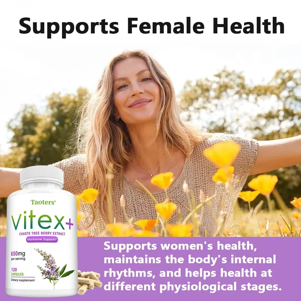 Suplemento herbario completo del extracto de la baya de Vitex para la menopausia de las mujeres mejora la piel regula el estado de ánimo promueve el sueño sin OGM