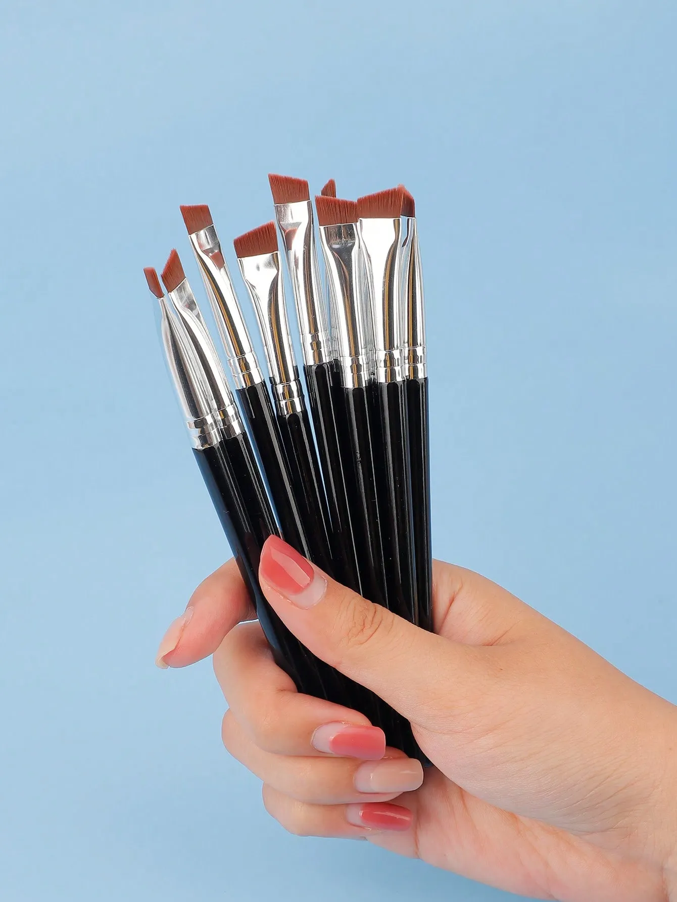 10 Pieces Angled Eyebrow Brushes Eyebrow Tint Brush Flat Tapered Eyebrow Concealer Brush Eye Makeup Brushes
