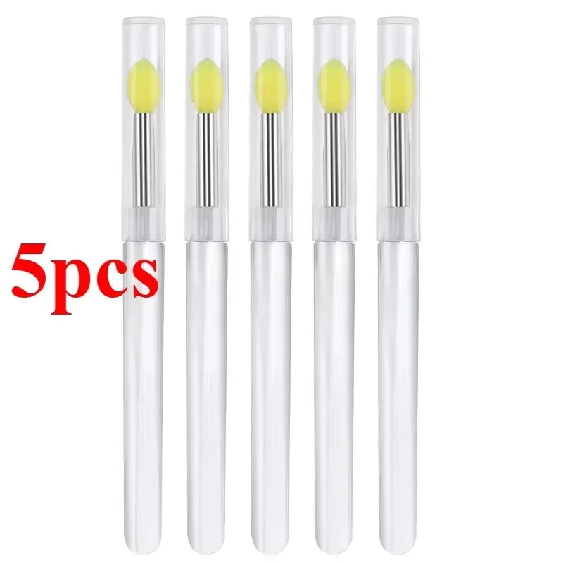 3/5/10PCS Portable Silicone Lip Brush With Cover Soft Multifunctional Lip Balm Applicator Lipstick Lipgloss Makeup Brushes