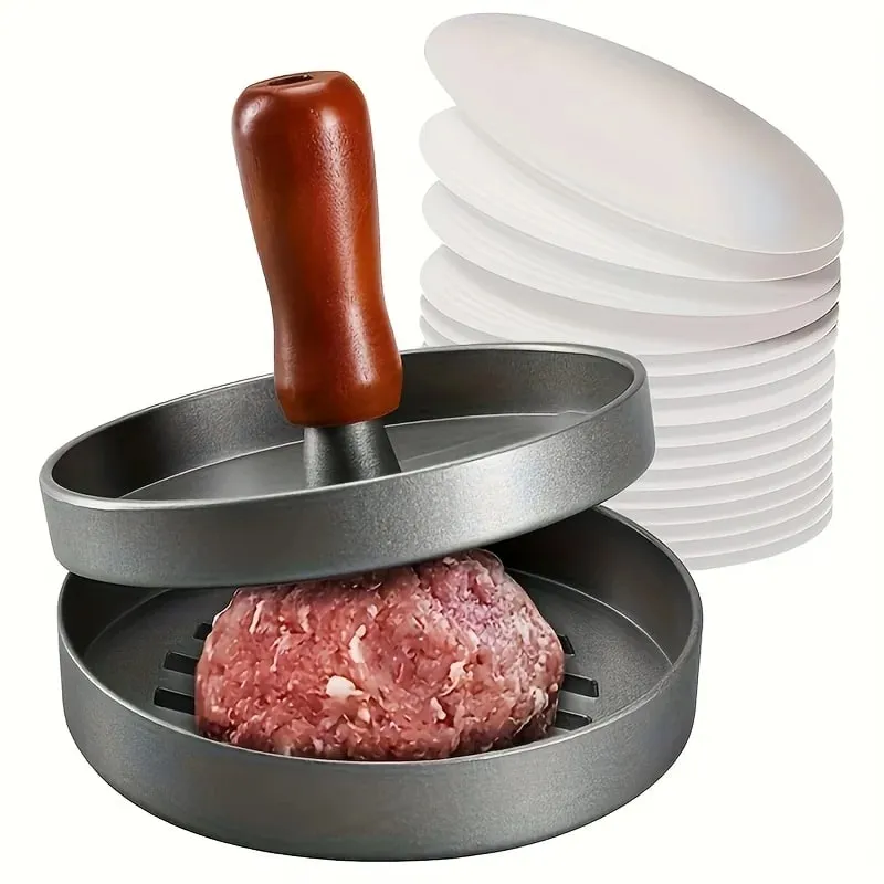 1PC Non-Stick Burger Press Patty Maker Metal Hamburger Mold for Beef Cheese Veggie Burger Making Suitable for BBQ Grill Cooking — image 4