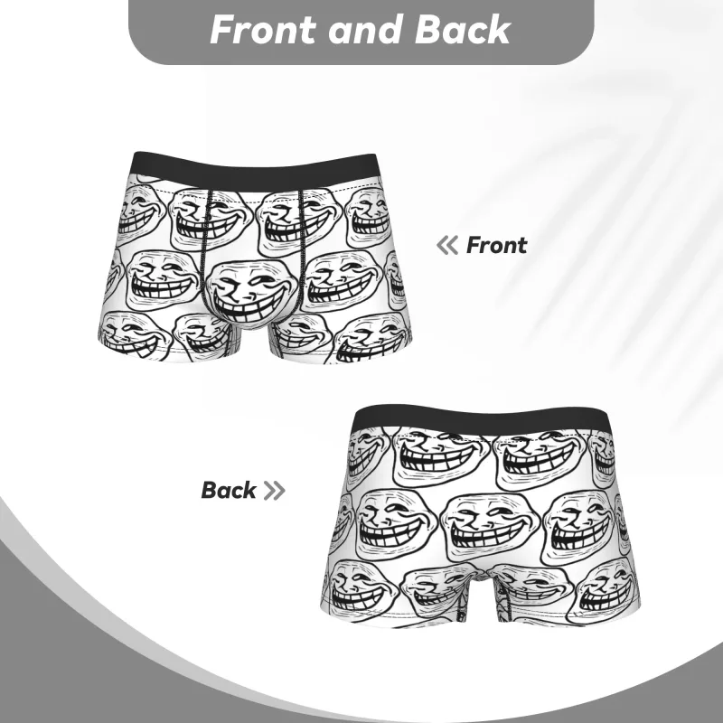 Rage Comic Trollfac Trunk Funny Anime Pouch Underwear Hot Sale Corak Boxer Brief Selesa Lelaki Seluar Dalam Plus Saiz — image 5
