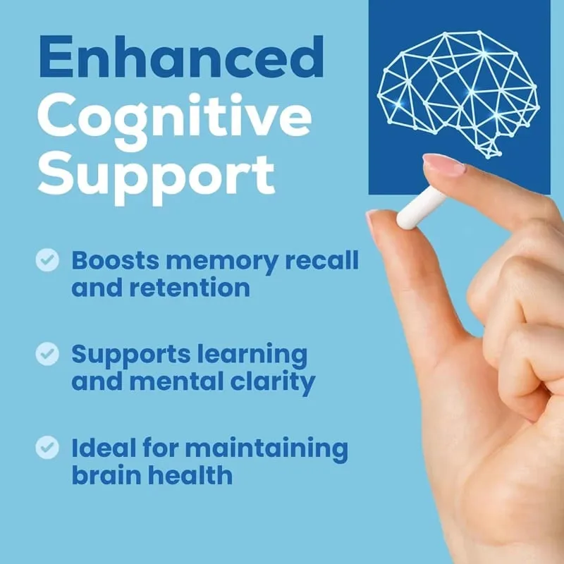 Magnesium L-Threonate Supplement Support Brain Health Nerve Function Muscle Strength Relieve Stress for Deep Sleep