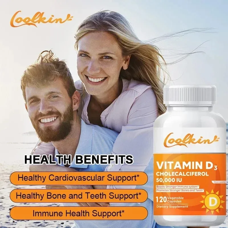 Vitamin D3 5000IU Rich in Vitamin D for Healthy Antioxidants Supporting Immune System Function - 120 Capsules Non-GMO