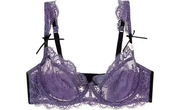 Lace Minimizer Bra for Women Ultra Thin Sponge Free Wirefree Full Coverage Big Breasts Look Smaller Push Up Set BANERDANNI — image 9