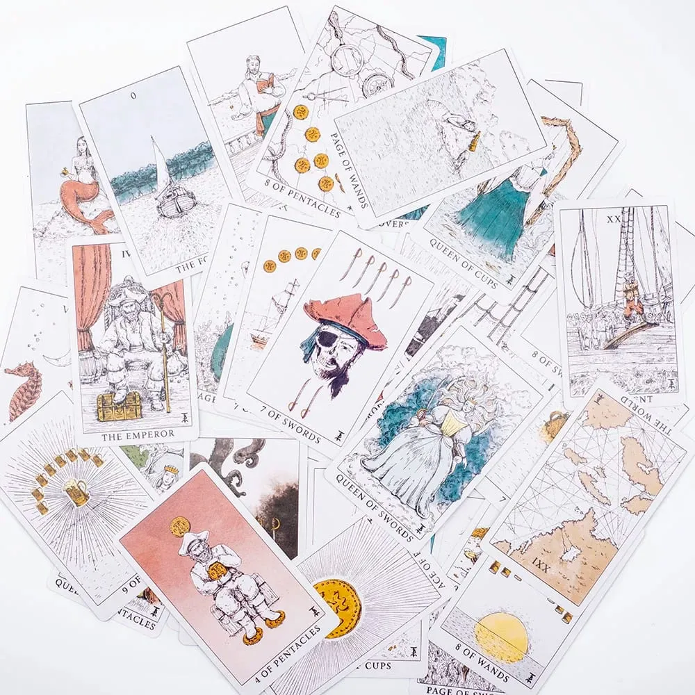 Ozean-Themen-Tarot-Deck „Sturm“, Wahrsagungsset mit 78 Karten, 10,4 x 6,1 cm, wunderschön gestaltet für Brettspiele und Tarot-Lesen — image 6