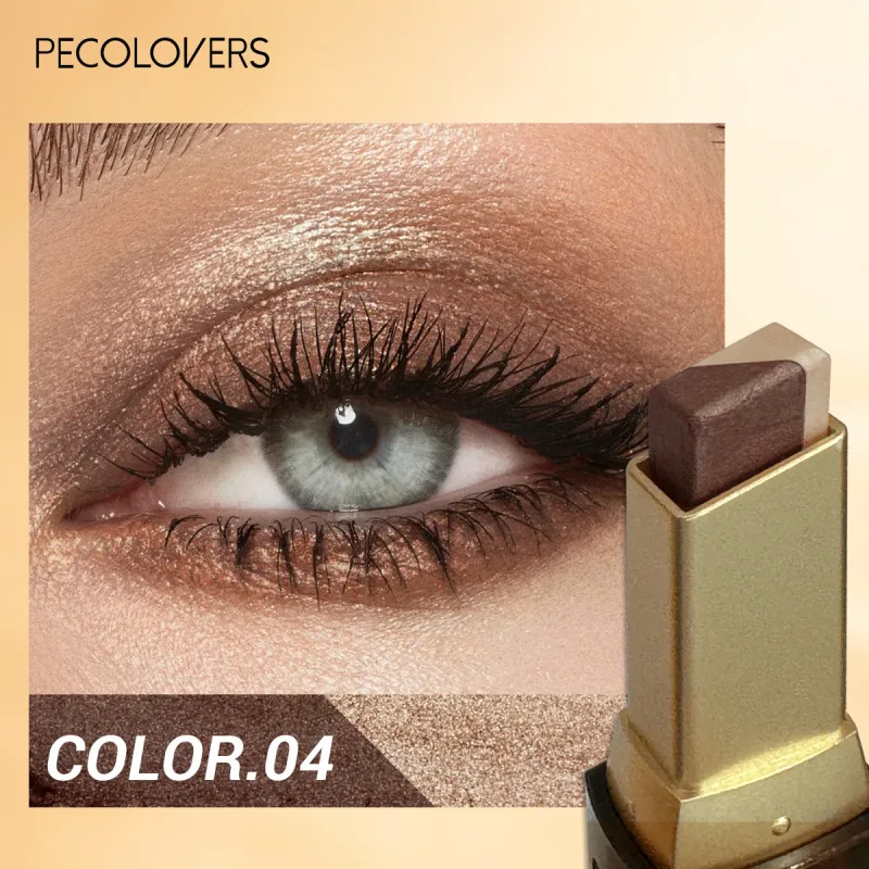 1Pc Dual-Color Eyeshadow Stick Blendable Eye Color For Daily Makeup Brown And Pink Cosmetic Eye Makeup Product
