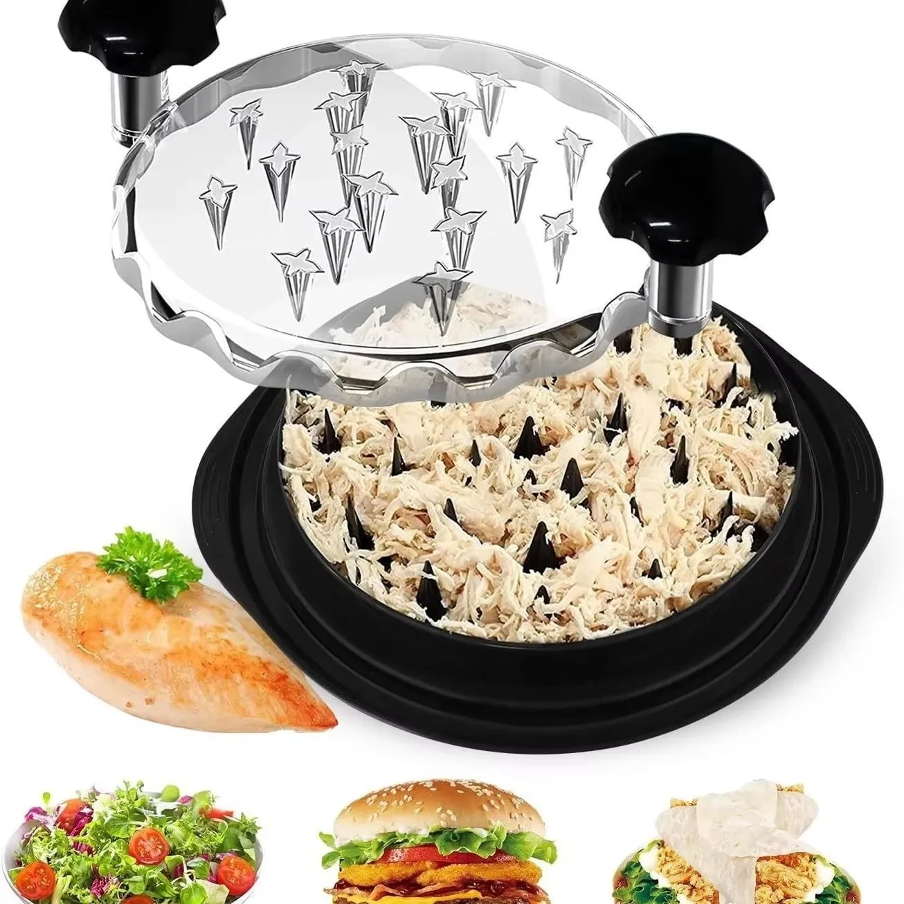 1PCS Chicken Shredder Tool Meat Breast Shredding Separation Mincing Grinder Machine With Lid For Shredding Chicken Pork Beef — image 1