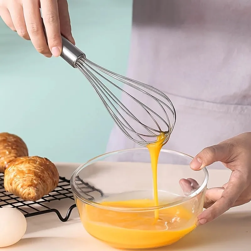 1Pc Stainless Steel Manual Whisk Modern Simple Baking Utensil Durable Rust Resistant Easy To Whip Eggs Cream Batter Easy Clean For Home Kitchen Baking For Baking Enthusiasts Homemade Cake Dessert Cooking Stirring Gadget — image 7