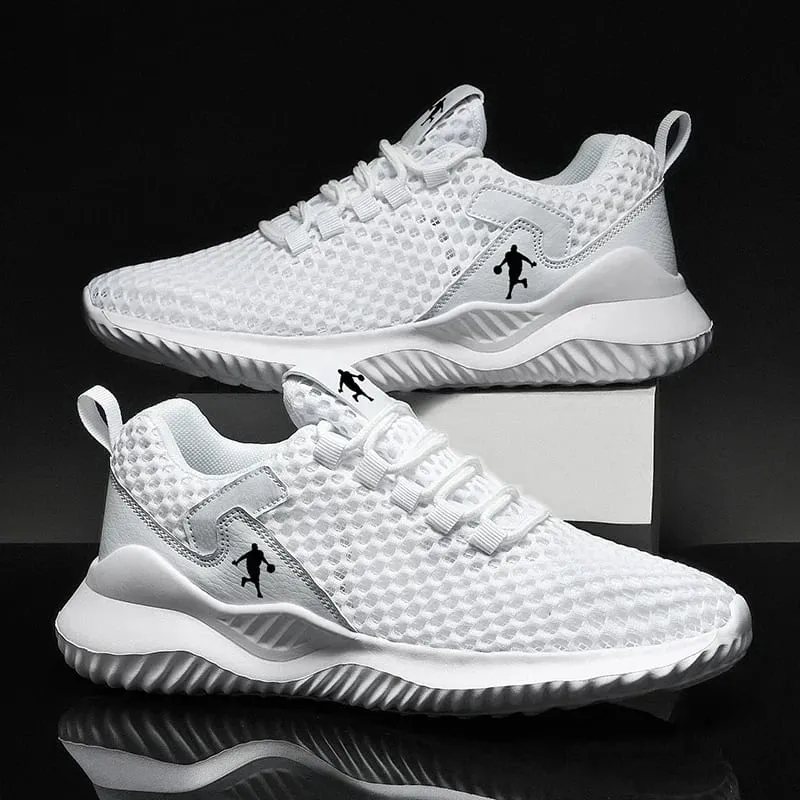 Men Sneakers Lightwhite Breathable Running Shoes for Men Mesh Summer Lace-Up Outdoor Walking Shoe Zapatillas De Deporte — image 1