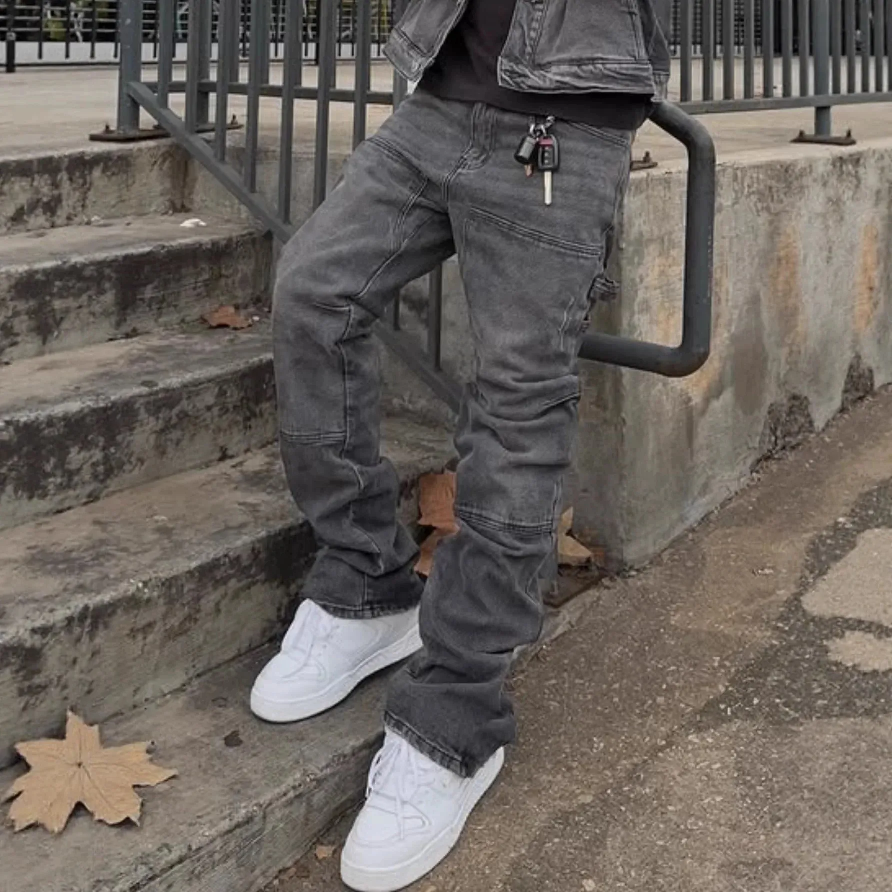 2026 European American Style Large Size Men Cargo Jeans Casual Denim Pantalon Loose Sexy Stretch Streetwear Trousers