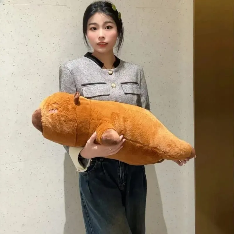 Oreiller en peluche Capybara Kawaii, corps Long, poupée animale douce, coussin câlin mignon pour canapé-lit, sieste, décoration de la maison — image 6
